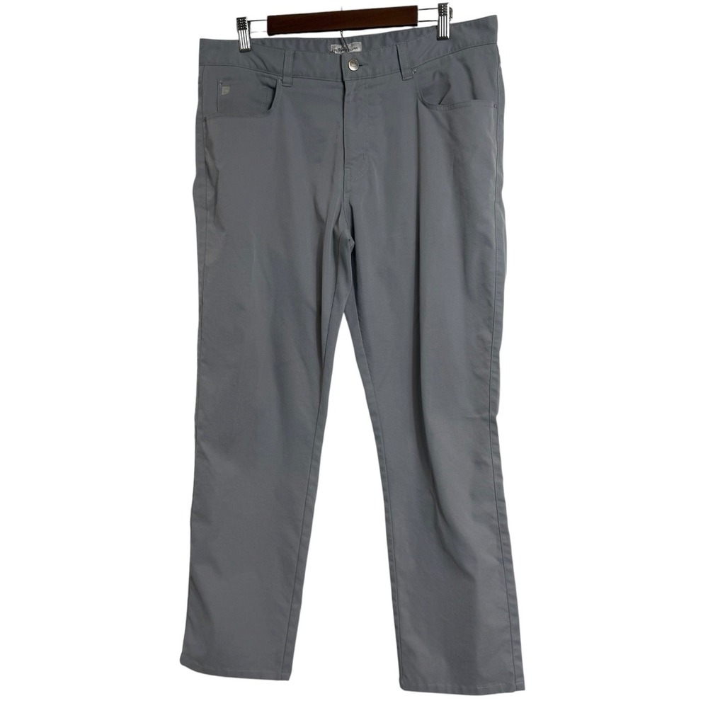 Peter Millar EB66 Performance Pants Mens 35x32 Grey 5-Pocket Golf Trousers